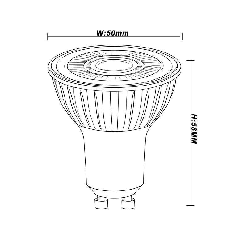 تيكو GU10 مصابيح LED Flicker Free 230v 2700K 36 درجة RA98 8w مصابيح LED Spotligt القابلة للتخفيف