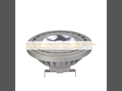 تيكو 12W AR111 LED Spotlight G53 قاعدة 3000K بيضاء دافئة 12° شعاع قابل للتخفيف ، CRI90 CE RoHS معتمد